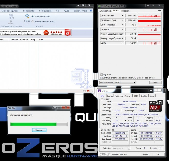 WinZip sin uso del GPU