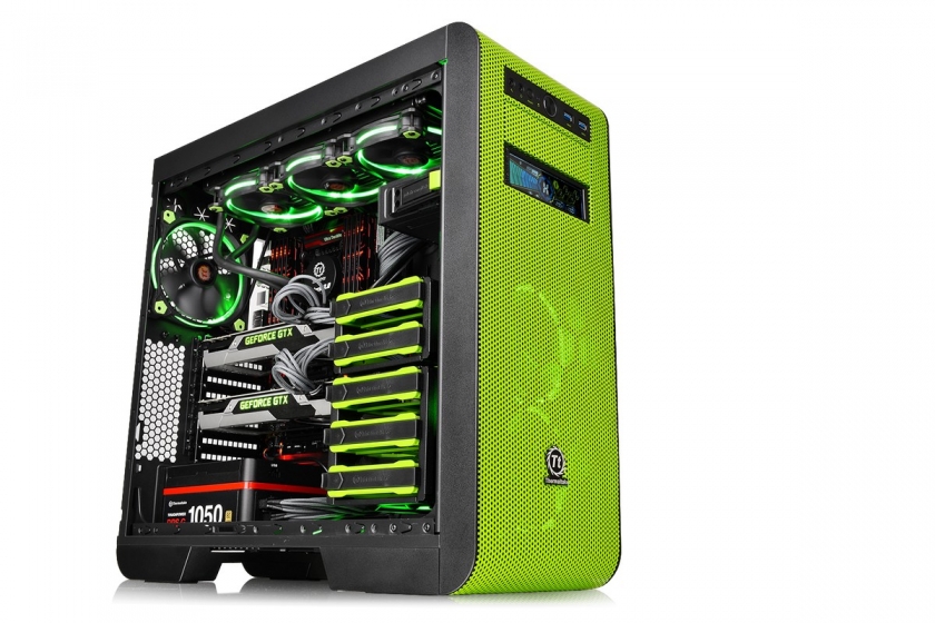 Thermaltake Core V51 Riing Edition Window Green Mid-Tower Chassis has outstanding ventilation
