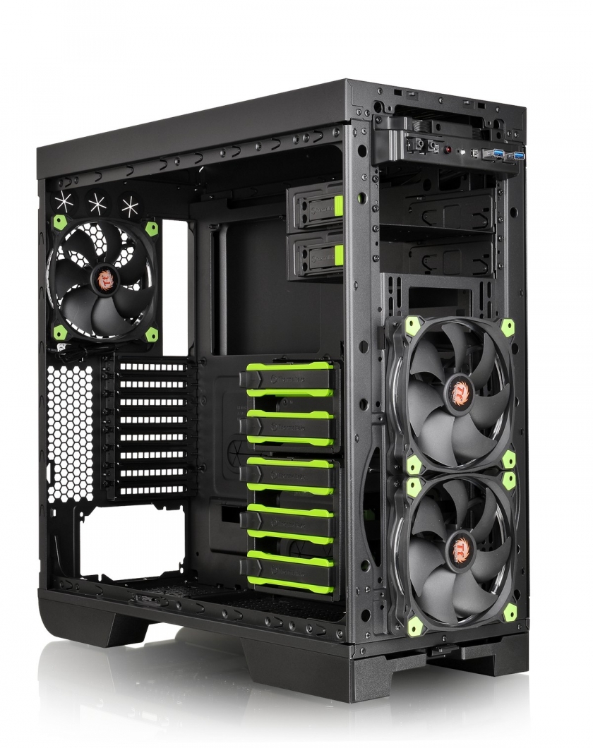 Thermaltake Core V51 Riing Edition Window Green Mid-Tower Chassis installation is tool-free