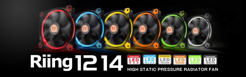Thermaltake Riing 12 and 14 LED Radiator Fan Full Series_6 Colors (Red,Blue,Yellow,Orange,Green,White)