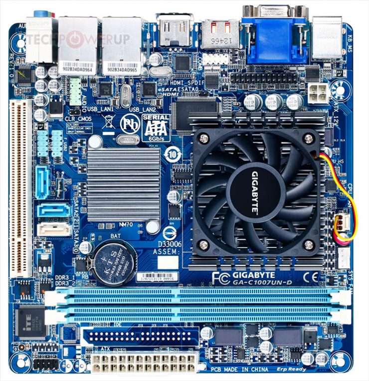 GIGABYTE lanza su nueva placa madre Mini-ITX C1007UN-D - OZEROS