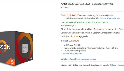 Procesador Ryzen 5 2600X es publicado accidentalmente por Amazon