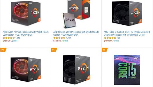 AMD domina las ventas de CPU en Amazon en distintos países