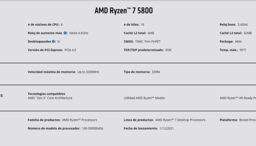Dell y AMD ya listan el Ryzen 7 5800